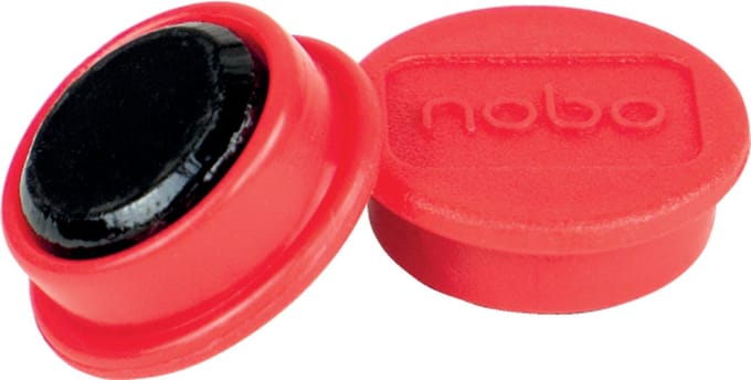Nobo Whiteboard Magneten - Diameter van 20mm - 8 Stuks - Rood