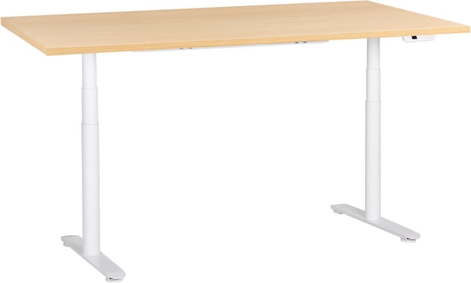 DESTINAS - Elektr bureau - Wit/Lichtbruin - 180 x 72 cm - Vezelplaat