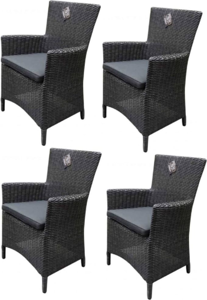 Capri dining tuinstoel antraciet set van 4