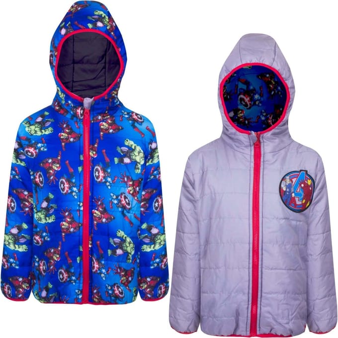 Avengers winter jas, omkeerbaar - grijs - blauw - 4 jaar - 104