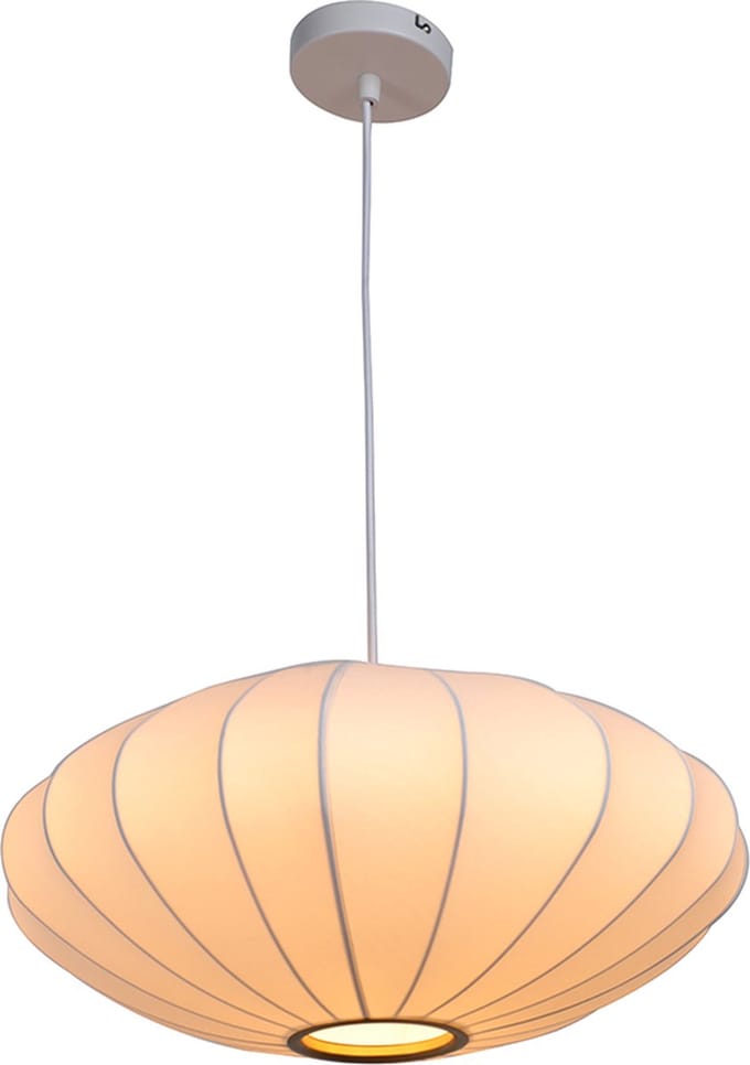 Olucia - JADA - Hanglamp - Wit / Messing - Vorm: Rond
