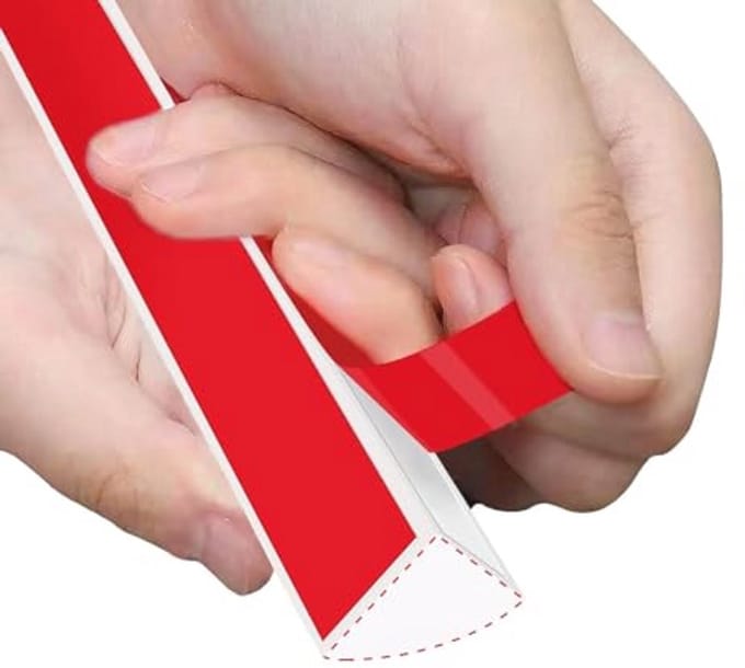 Zelfklevende flexibele rubberen strip voor vloeren en hoeken - 3 m (wit)