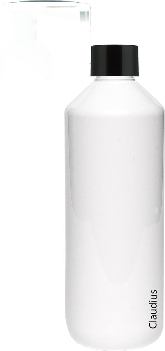 Lege Plastic Fles 500 ml PET wit - met zwarte dop - set van 10 stuks - navulbaar - leeg