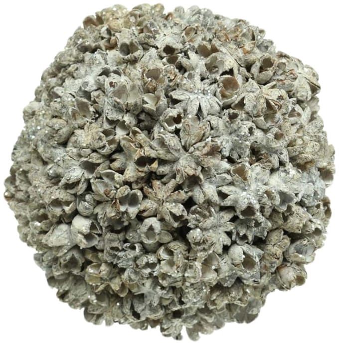 Kerstdecoratie Kerstbal witte sneeuwbal Ø10cm