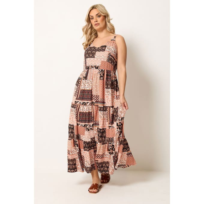 Yours Oranje Terracotta Midaxijurk Size 50-52