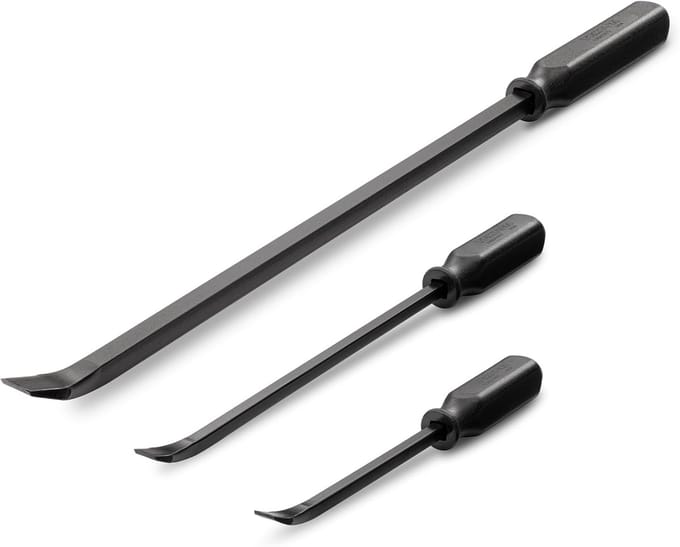 Koevoet Set - Breekijzers - Sloopwerk - Schuine Uiteinden - 12 17 25 Inch - Zwart