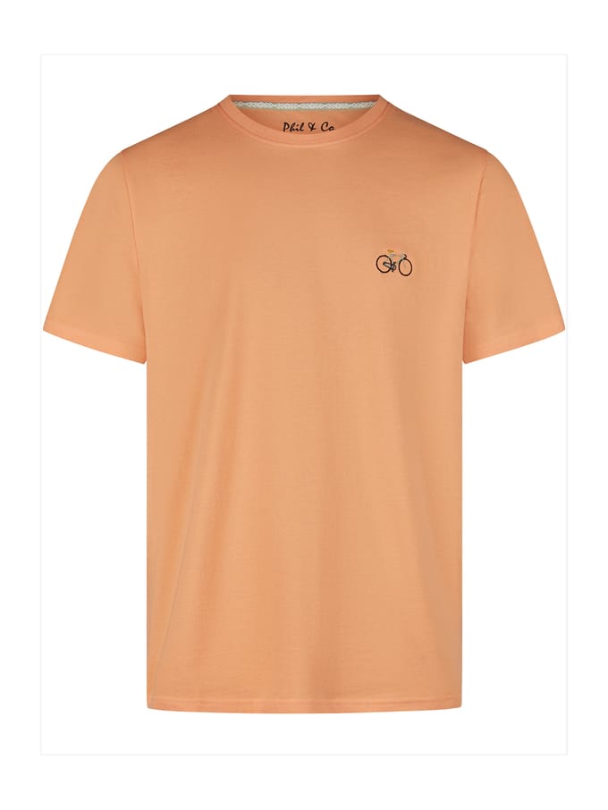 Phil & Co Heren Shortama Korte Pyjama Set Oranje Fiets - Maat XL