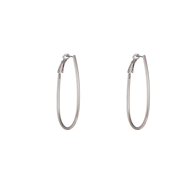 Go Dutch Label Oorringen Fine Oval Hoop - 30mm Zilverkleurig