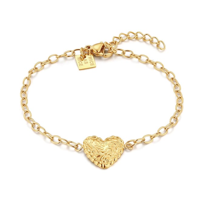 Twice As Nice Armband in edelstaal, hartje Goudkleurig 16cm+3cm