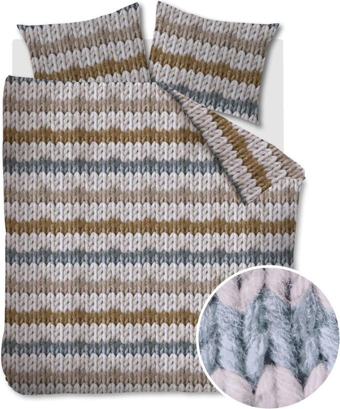 Ariadne at Home Warm Stripes Dekbedovertrek - Oker - 200 x 200/220 cm + 2x 60 x 70 cm