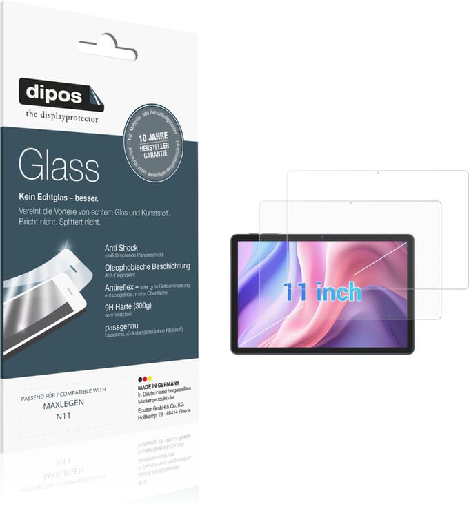 dipos – 2x Matte Pantserfolie geschikt voor MAXLEGEN N11 | 9H Screenprotector