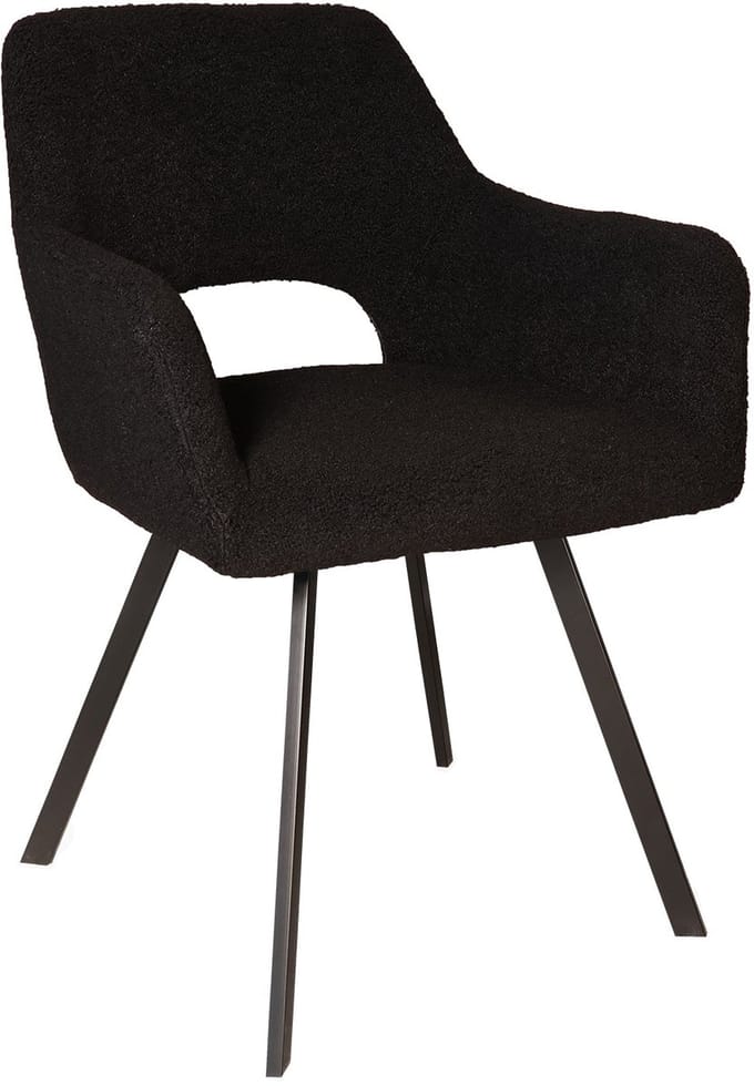 Eetkamerstoel Joeri zwart teddy eetstoel design zetel