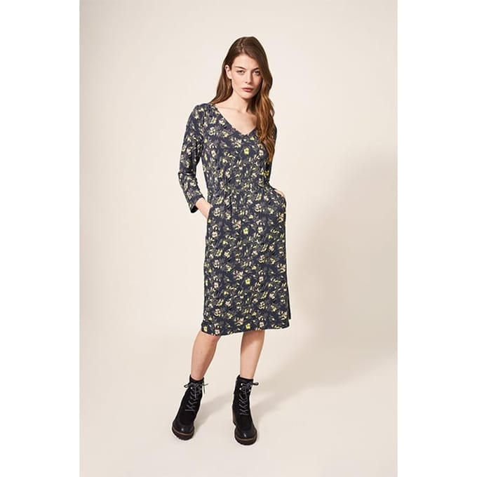 White Stuff Tallie Eco Vero Jersey Dre Black Größe: 8 | Midikleider Outlet | Damen | Schwarz