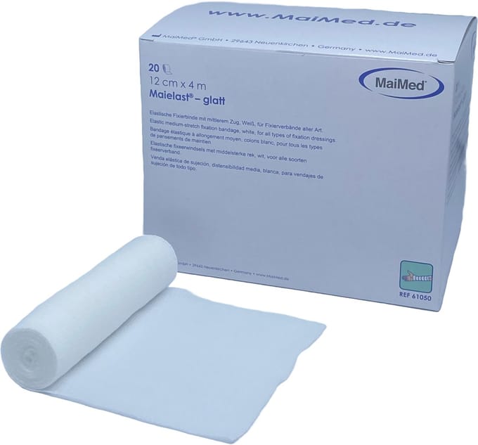 Maielast-glatt 12cm x 4m fixatie bandage - gaasverband