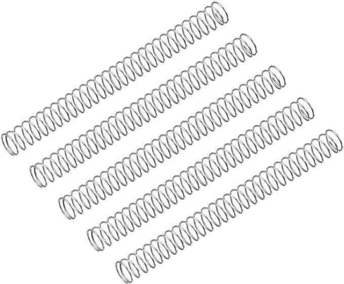 Set van 5 Drukveren RVS 304 - 4mm Buitendiameter 45mm Lengte