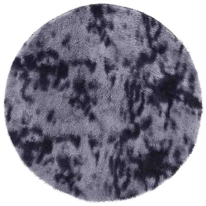 vidaXL - Hoogpolig - vloerkleed - NAVARRA - 200x200 - cm - polyester - donkergrijs