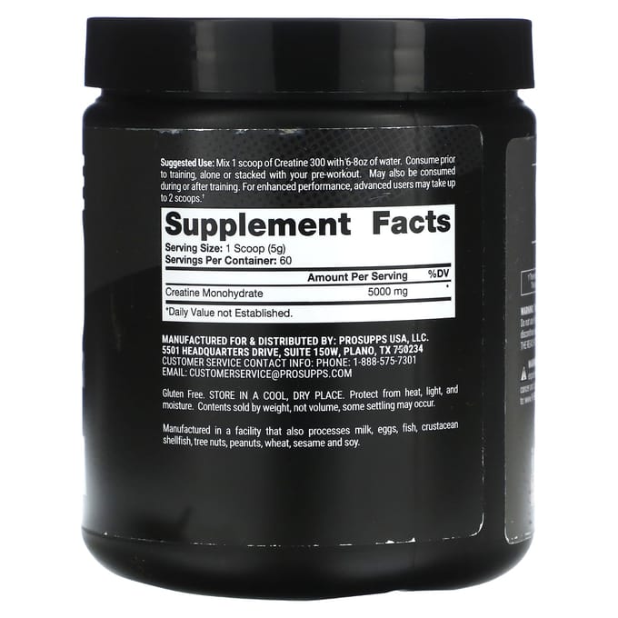 ProSupps, Créatine 300, Non aromatisé, 5 000 mg, 10,58 oz (300 grammes)