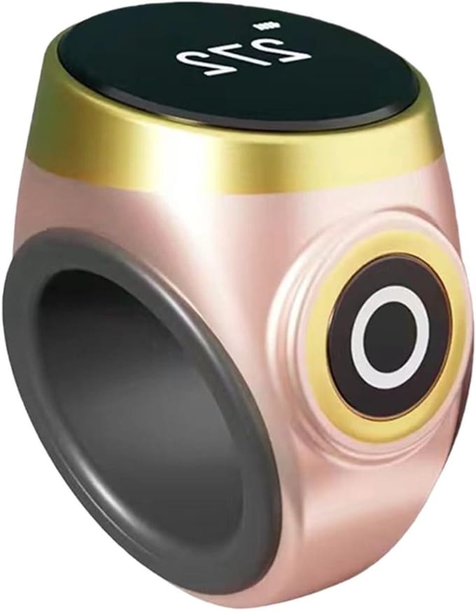 Vingerteller - Clicker Ring - Dagelijks Tellen - Oplaadbaar Batterij - Compact Formaat - Roségoud
