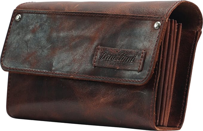 Pavelinni | Gladiator | Horeca Portefeuille | Buffelleder | Klittenbandsluiting | Bruin | 20x13x7 cm (DC07106ABR)