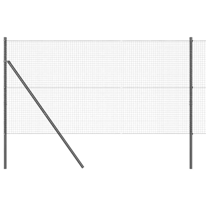 vidaXL - gelast - draadhek - met - grondbevestiging - 25 - x - 1,4 - m - Grijs - Mesh