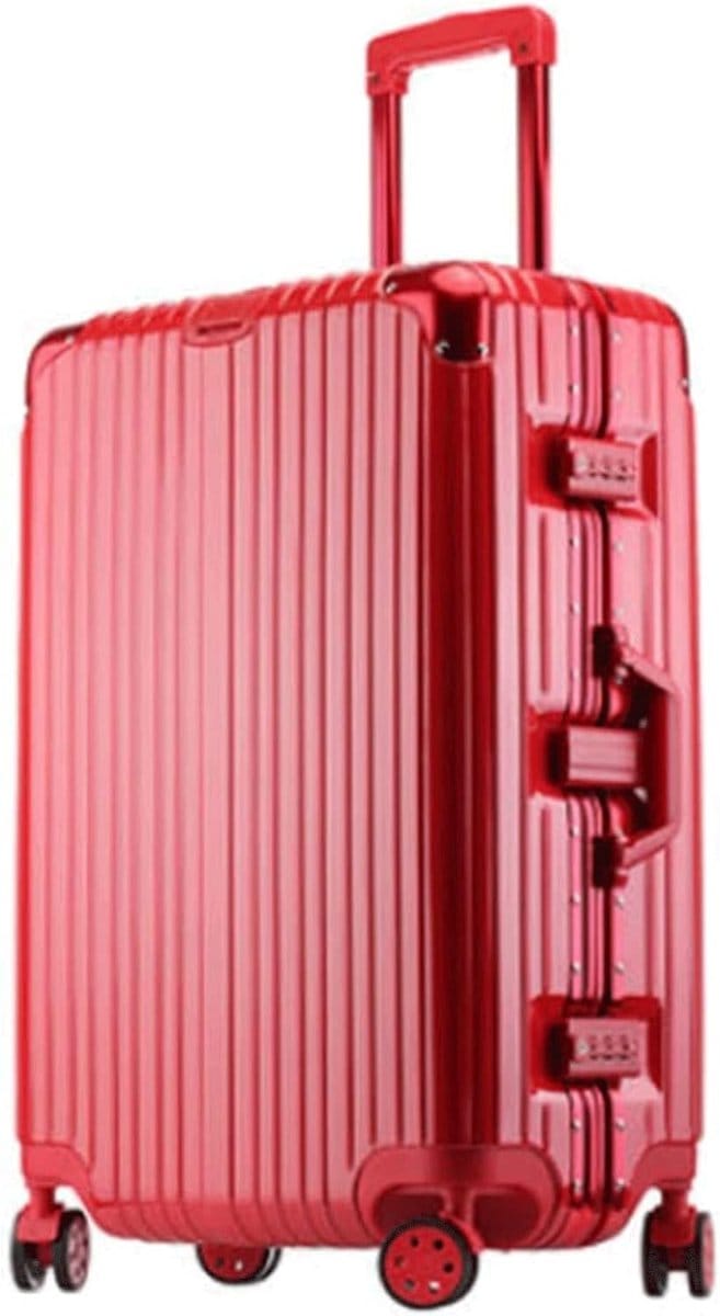 Waterproof Koffer - Grote Trolley - Reizen en Opslag - Aluminium Frame - 24 inch - Rood