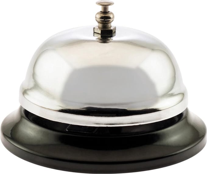 Receptiebel, uit staal, diameter 85 mm