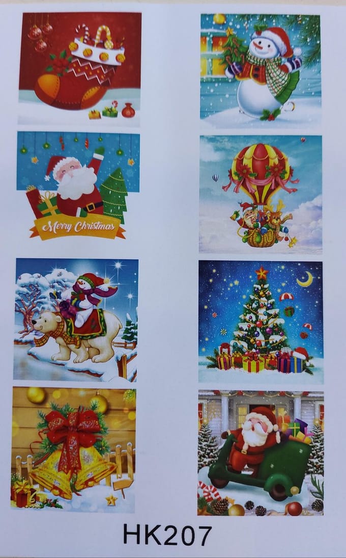 Diamond painting kerstkaarten pakket ( 8 stuks ) 3D kaart kerst