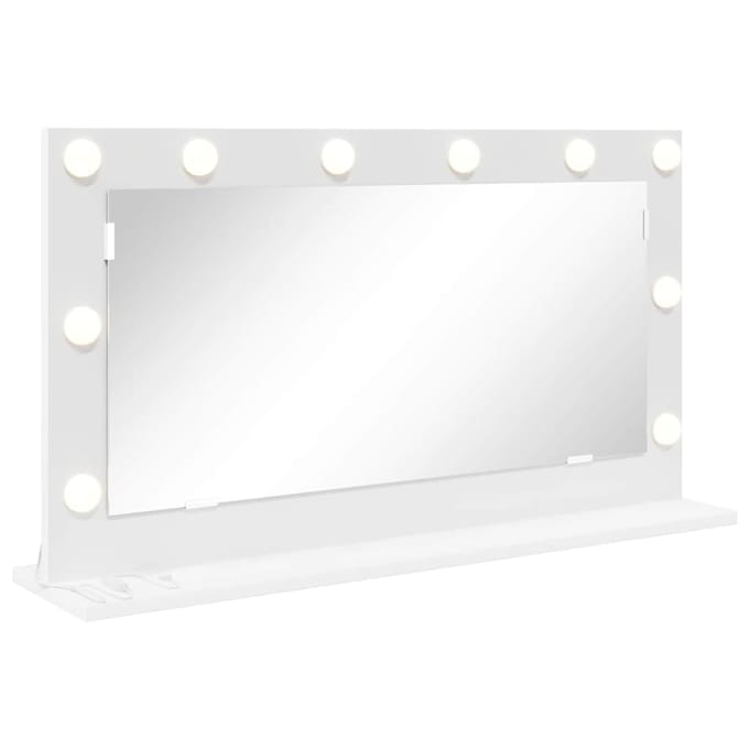 vidaXL - Make-up - Spiegel - Wit - 80 - x - 45 - x - 18 - cm - Glas - en - samengesteld - hout