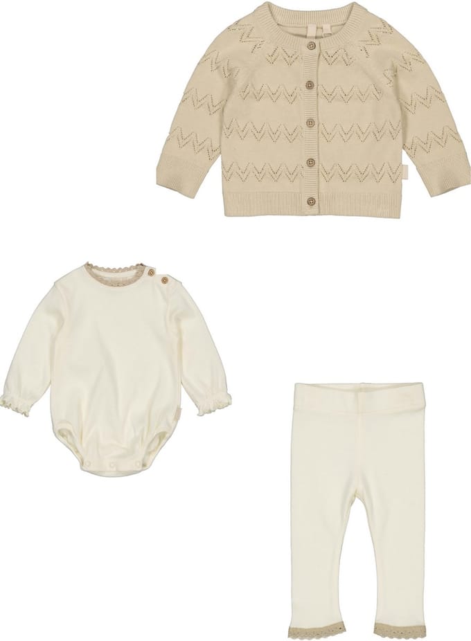 Levv Meisjes baby setje: Vestje, Romper en Legging maat 74