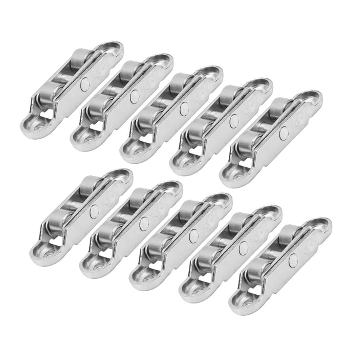 20 stuks schuifdeur raam katrol dubbele platte rollen kunststof staal push-pull flexibel beslag