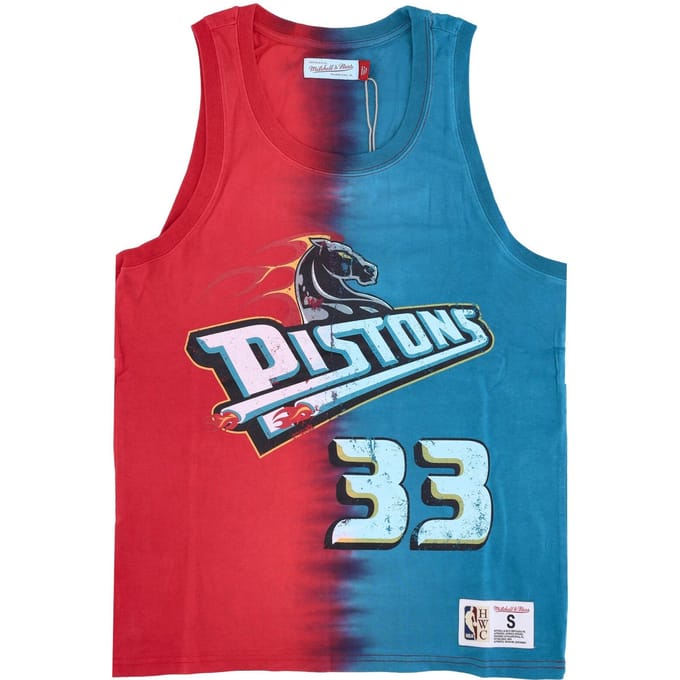 NBA Verticale Tie Dye-tanktop voor heren Hardwood Classics nr. 33 Grant Hill Detpis