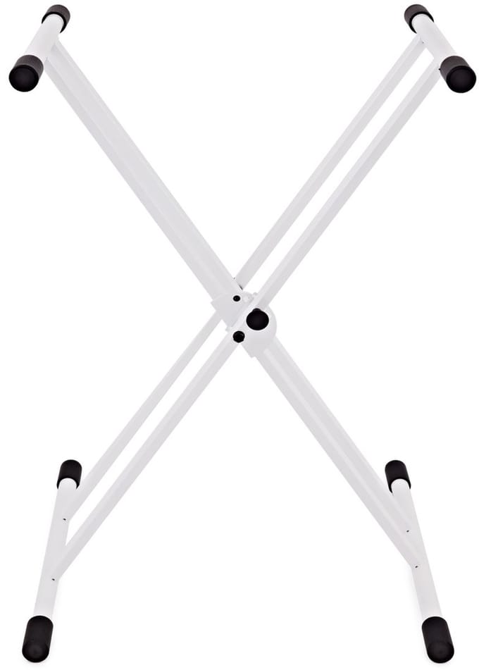 X-Frame Dubbel Versterkte Keyboard Standaard, Wit van Gear4music