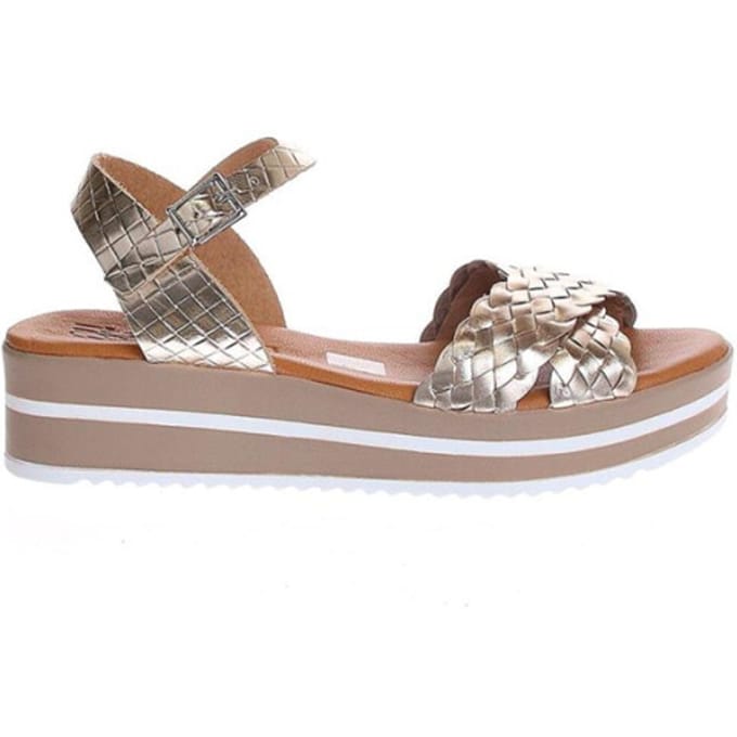 Oh! my sandals 5491 goudkleurige leren sandaal