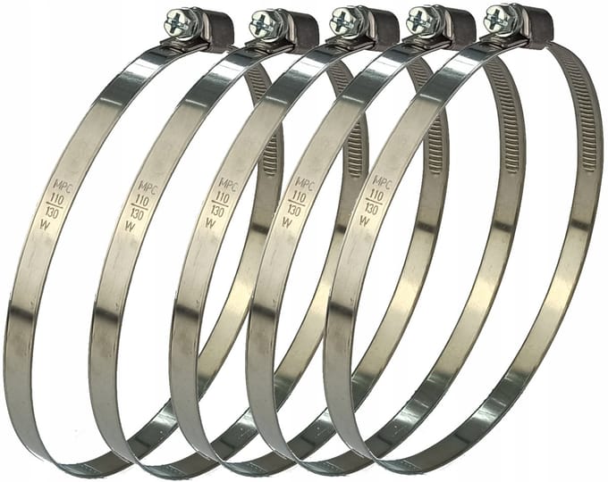 5x Slangklem 110-130mm Verzinkt Staal - 9mm Breedte