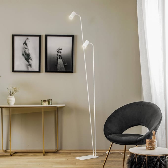 Nowodvorski Lighting Vloerlamp Mono II, 2-lamps, wit