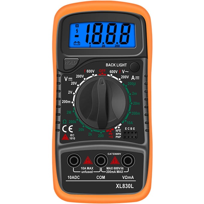 Multimètre numérique portatif XL830L, rétro-éclairage LCD, voltmètre AC/DC, ampèremètre DC, tension Ohm