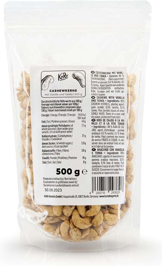 KoRo | Cashewnoten met vanille en tonka 500 g