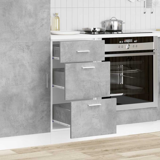 vidaXL - Onderkast - Lyon - 40x46x81,5 - cm - bewerkt - hout - betongrijs