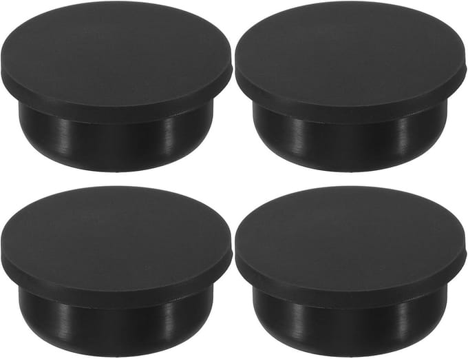 Siliconen Rubberen Gatstoppen Rond Zwart 34-35 mm Diameter 4 Stuks