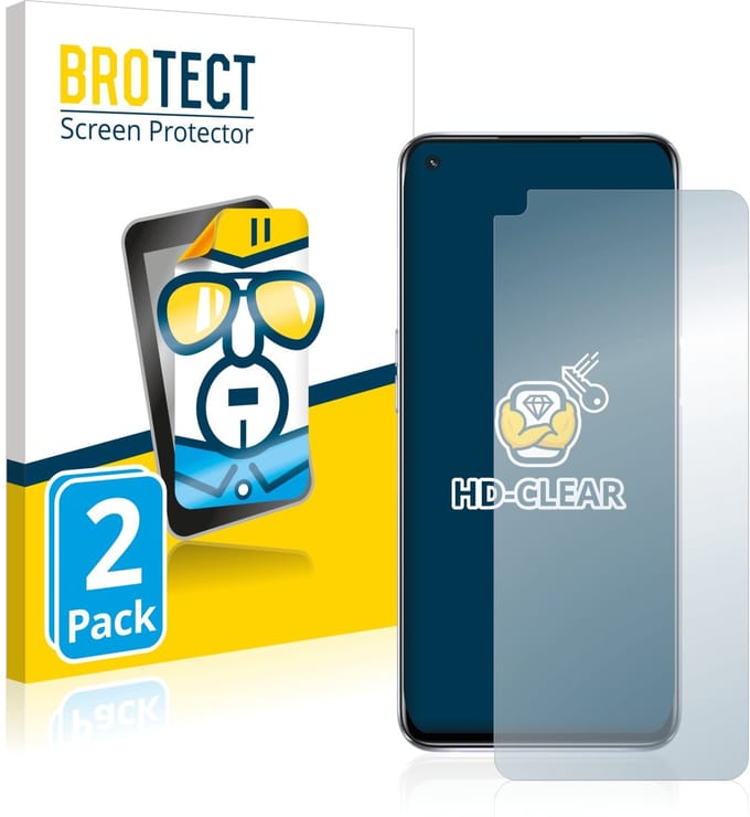BROTECT - Screenprotector voor Oppo A54 5G - Folie Beschermfolie transparant 2 Stuks
