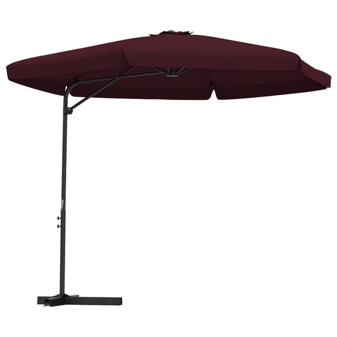vidaXL - Parasol - met - stalen - paal - 300 - cm - bordeauxrood