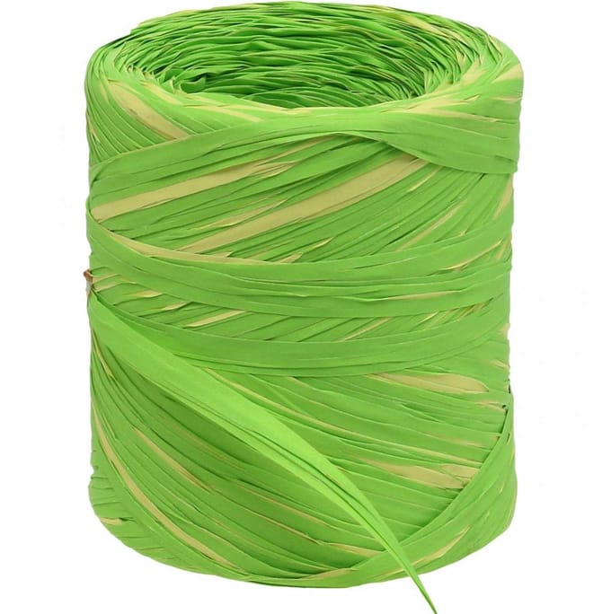 Raffialint groen geel raffia cadeaulint 200m