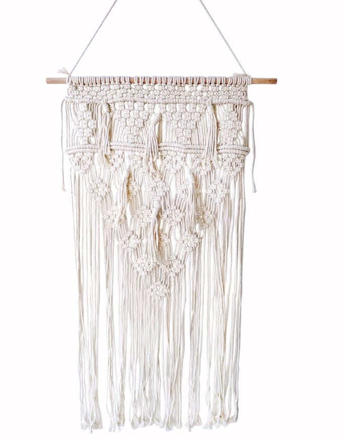 Lavandoux - Macrame Wandkleed - Boho Decoratie - Wandhanger - Katoen - Crème