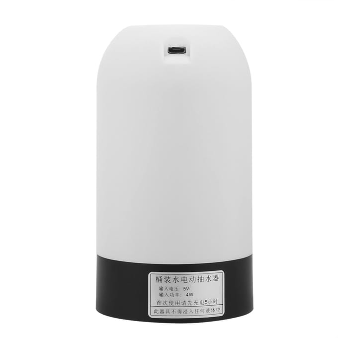 Draagbare LED-lamp Fleswaterpomp USB Oplaadbare Dispenser voor Thuis Kantoor (Wit) White black