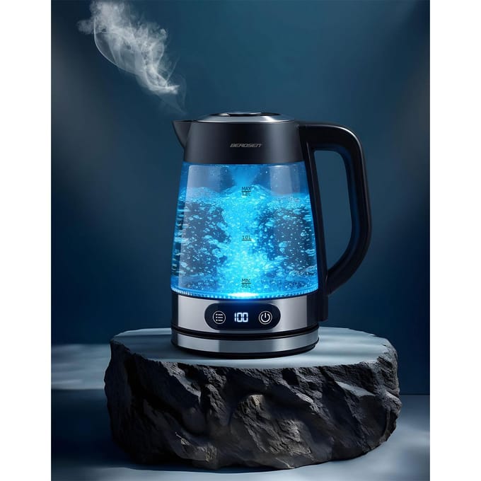 Berdsen BD-715 - Glazen waterkoker - Instelbare temperatuur - 1,8 l - 2200 W