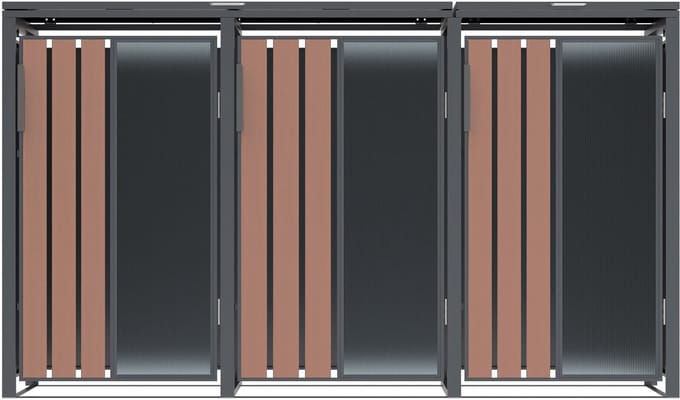 Westmann Status-3 Metalen Containerombouw voor 3 kliko's - Houtlook