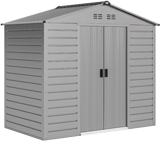 Tuinhuis van Weerbestendig Metaal - schuifdeur - 213x131x192cm - grijs
