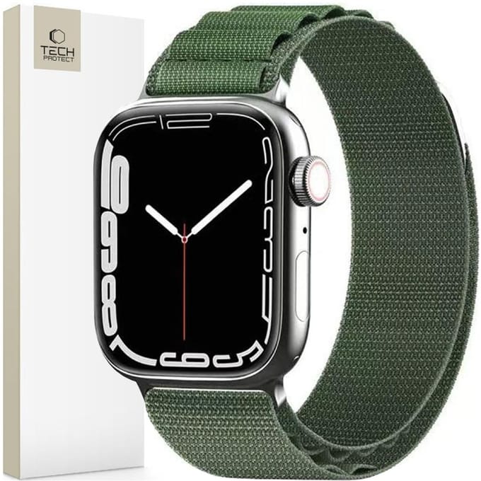 Tech-Protect Nylon Pro Strap for Apple Watch 4 / 5 / 6 / 7 / 8 / 9 / SE / Ultra 1 / 2 (42 / 44 / 45 / 49 mm) - Dark Green