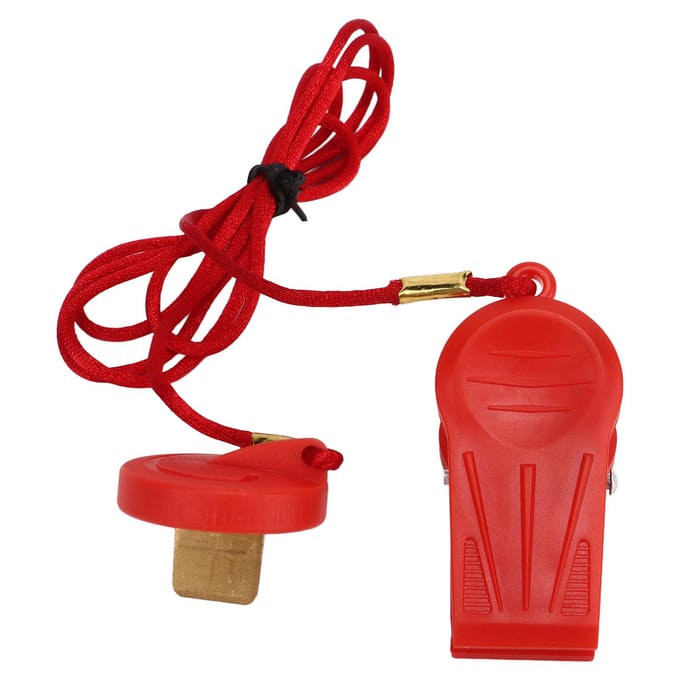 2 stuks veiligheidsschakelaar voor loopband, noodstopmagneet, sleutel met ronde inzet, rood red