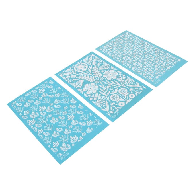 Polymeerklei Zeefdruk Stencils DIY Herbruikbare Zeefdruk Print Kit voor Sieraden Klei Oorbellen Decoratie 208, 210, 223 white